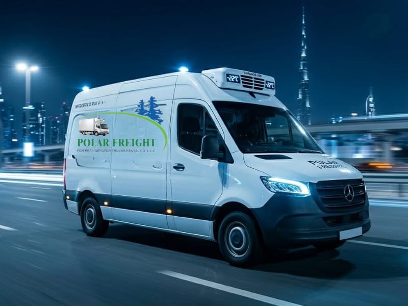 Freezer truck rental Dubai chiller van refrigerated transport Polar Freights cold chain logistics